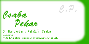 csaba pekar business card